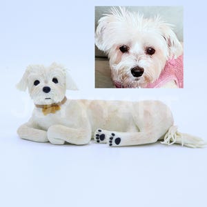 Custom Dog Statue from Photo, Personalized Dog Figurine, Pet Clay Sculpture, Wedding With Dog Cake Topper, Dog Memorial Gift, Dog Lost Gift