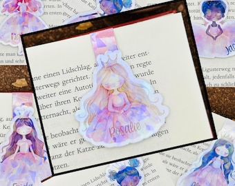 Lesezeichen-Magnetisch-Prinzessinnen – Süßes Märchenhaftes Buchaccessoire – Personalisierbar mit Namen