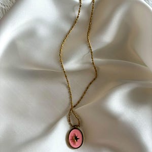 ZirconeCollana Di LussoGioielli ScintillantiCollana EleganteCollana Senza TempoDichiarazione Di GioielliCollana, RegaloPerLei smalto bianco stella polare rosa
