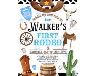 Invitación a mi primera fiesta de cumpleaños de rodeo