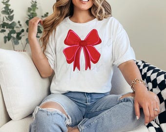 Coquette Bow PNG, Red bow PNG, Red Coquette Bow png, Christmas bow png, Christmas DTF png, Christmas mug png, Christmas shirt png