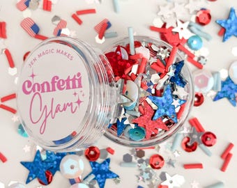Red white and blue Confetti Glam Glitter, Custom Glitter Mix, Glitter, Sparkl, Memorial Day Glitter, DIY Glitter, 4th Of July
