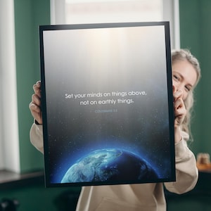 Colossians 3:2 Wall Art | Motivational Christian Scripture | Biblical Digital Print | Colossians Print | Religious Art | Digital Download