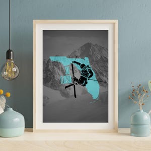 Ski Florida Wall Art | State of Florida Print | Florida Winter Sports | Florida Irony Art | Sunshine State Digital Print | Instant Download