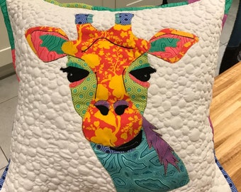 Delphine Brooks Gerry Giraffe applique cushion sewing instruction and pattern PDF digital download