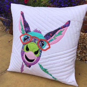 Delphine Brooks Derek Donkey applique cushion sewing instruction booklet PDF digital download