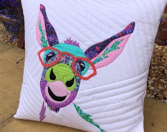 Delphine Brooks Derek Donkey applique cushion sewing instruction booklet PDF digital download