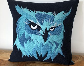 Delphine Brooks Oliver Owl applique cushion sewing instruction and patterns, PDF digital download