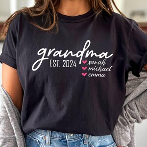 Grandma Est. 2024 Shirt - Personalized Grandma Est Shirt - Pregnancy Announcement - Gift for Grandma - Gift For New Year