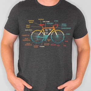 Bicycle Anatomy Shirt, Funny Cycling Shirt, Bmx Tshirt, Cycling Lover Men Tshirt, Biker Dad Gift Tee, Christmas Mountain Bike T-Shirt