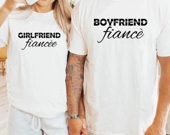 Engagement Shirts for Couples - Boyfriend Fiance Gift Shirt - Girlfriend Fiancee Gift Shirt - Just Engaged - Newly Engaged Couple Shirts