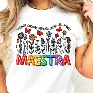 Maestra Teacher Shirt, Spanish Teacher Shirts, Bilingual Teacher Gift, Dual Language T-Shirt, Teacher Appreciation Tee, Maestra Bilingüe Tee