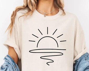 Sun T-Shirt, Summer Shirt, Beach Shirts, Comfort Colors® Sunhine T-Shirt, Gift For Woman, Boho Sun Shirt, Sun Shirt,Unisex Sun Shirt