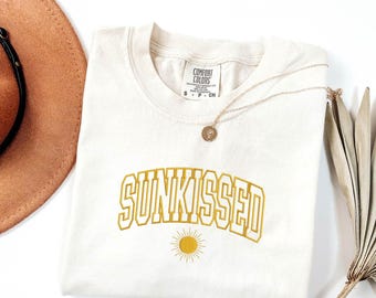 Sunkissed Embroidered Shirt, Summer Shirt, Beach Shirt, Sunkissed Shirt, Trendy Tshirt,Cute Trendy Beach Sun Kissed Tee,Beach Lovers Gift