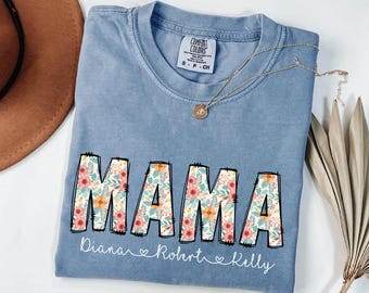 Custom Mama Shirt: Personalized Mom T-shirt With Children Names