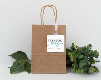 Treat Yo’ Self Downloadable Gift Tags- Gift Tags for Thank You Gift- Printable Gift Tag Spa/ Wine Basket Treat Bag,Printable Gift Tags