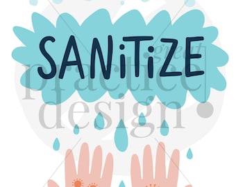 Sanitize your hands sign, Printable sanitize your hands sign, Please Sanitize sign for practice or business, Printable Sanitize your hands