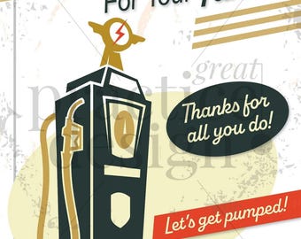 Gas Tank Downloadable Sign, Employee Appreciation Sign, A Little Bank for Your Tank Downloadable Sign, Gas Tank Fillup Sign