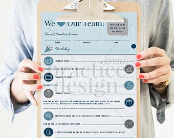Team Appreciation Downloadable PDF - Team Appreciation Handout - Employee Appreciation Form - Get To Know Your Team PDF