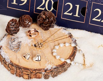Advent Calendar, Christmas Jewelry, Christmas Gift Box, XMas Advent Calendar, 24 Days Jewelry, Christmas Countdown