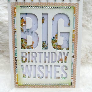 Handmade Greeting Card, Shaker Card, Card, Unique Card, Birthday Card, Unisex Card, One of a kind Card, Happy birthday card, Cool Card