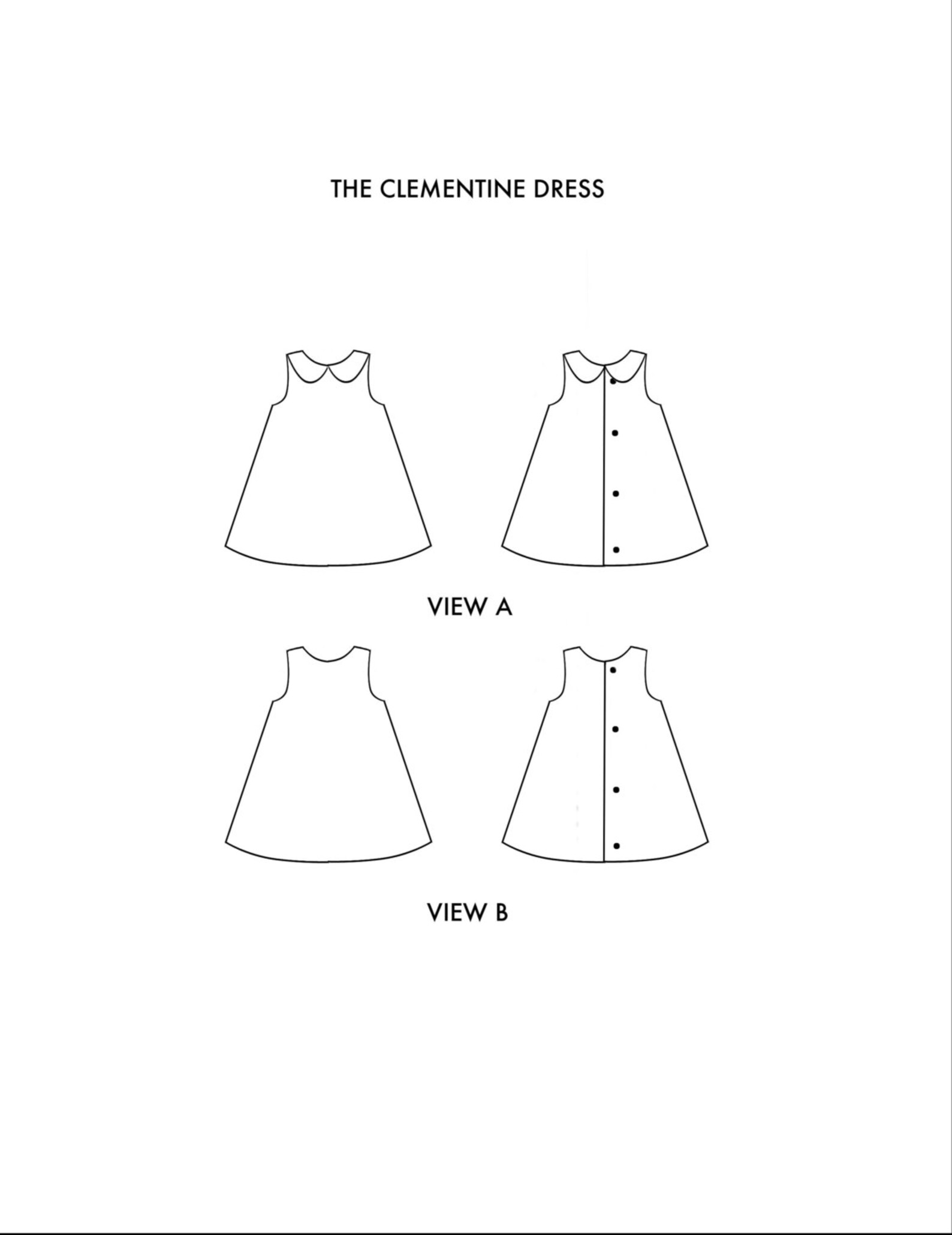 The Clementine Dress PDF Sewing Pattern Peter Pan Collar Etsy