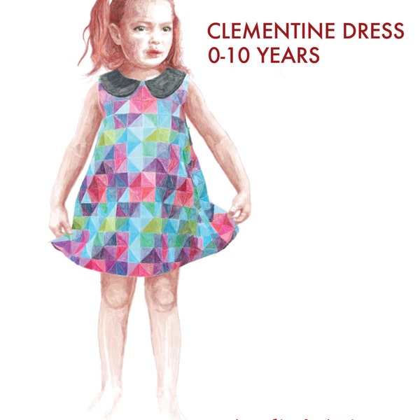 The Clementine Dress PDF Sewing Pattern: Peter Pan Collar Dress Pattern in 2 Different Styles and 7 Sizes (Instant Download)