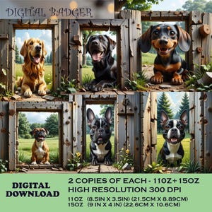 3d Effect sublimation mug wrap Dog breed bundle