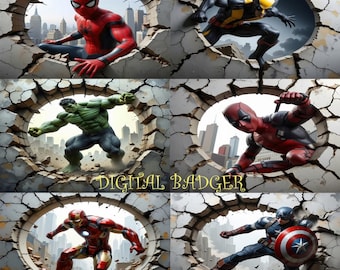 3D effect cartoon movie character sublimation warp mug superhero bundle