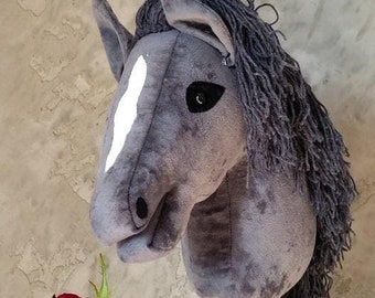 Hobby horse DARK GRAY with a spot A4