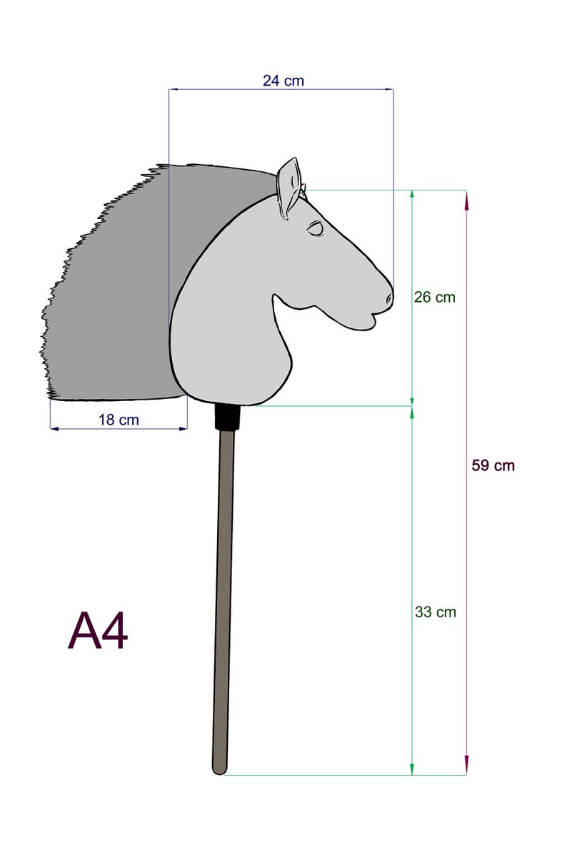 Hobby horse BLACK with a spot A4 image 7