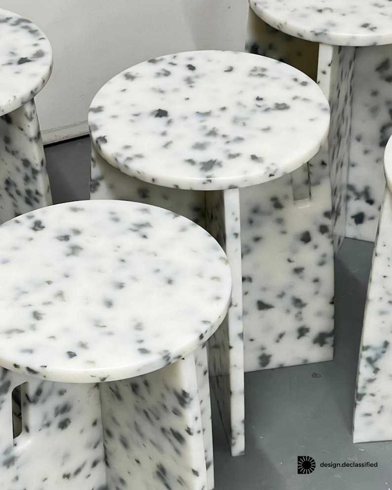 Tabouret/table de bout en plastique recyclé | Conception de meubles durables | Respectueux de l'environnement, fabriqué aux États-Unis image 3
