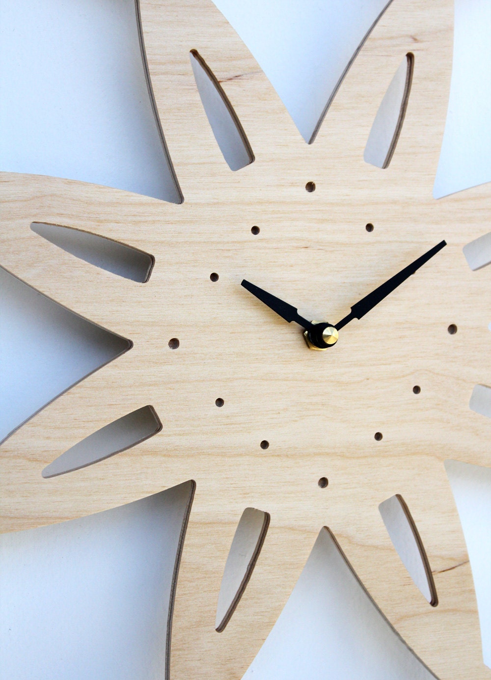 Mid century modern inspired sunburst clock Etsy