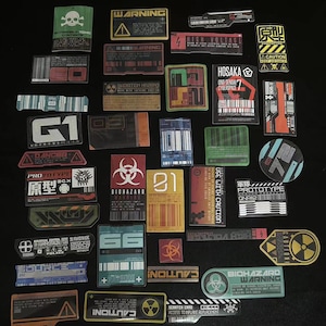 Confezione da 35 adesivi - Cyberpunk / Umbrella Corporation / Fallout - Adesivi in vinile - Regali personalizzati // Adesivi