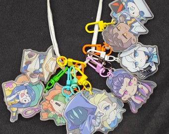 Valorant Chibi Keychain: Acrylic Gamer Gift - Jett, Omen, Sage