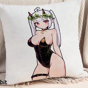 Taie d'oreiller carrée personnalisée, Taie d'oreiller personnalisée, Oreiller photo, Housse de coussin anime, Cadeaux personnalisés personnalisés, Waifu、OC、SFW、Vtuber