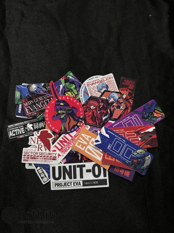 30 Neon Genesis Evangelion Stickers pack,EVA Unit 00,01,and 02,Waterproof Vinyl Stickers,Anime Stickers,Rei/Asuka Stickers,laptop stickers