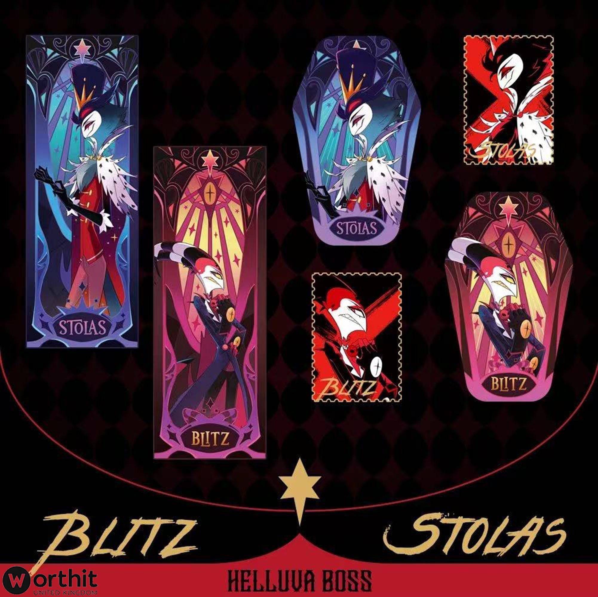 Hazbin Hotel & Helluva Boss Laser Cards X Badge Set – Stolas/blitz