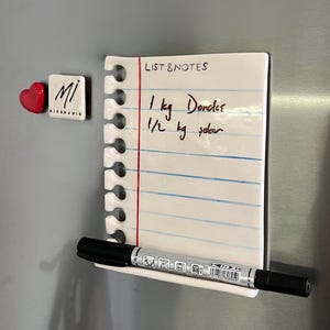 Quadro de recados de cerâmica artesanal para geladeira – Azulejo minimalista para lista de tarefas – Quadro de notas magnético