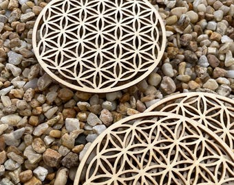 Fleur de Vie en bois (lot de 2)