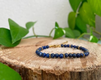 Pulsera de acero inoxidable con piedra natural y oro