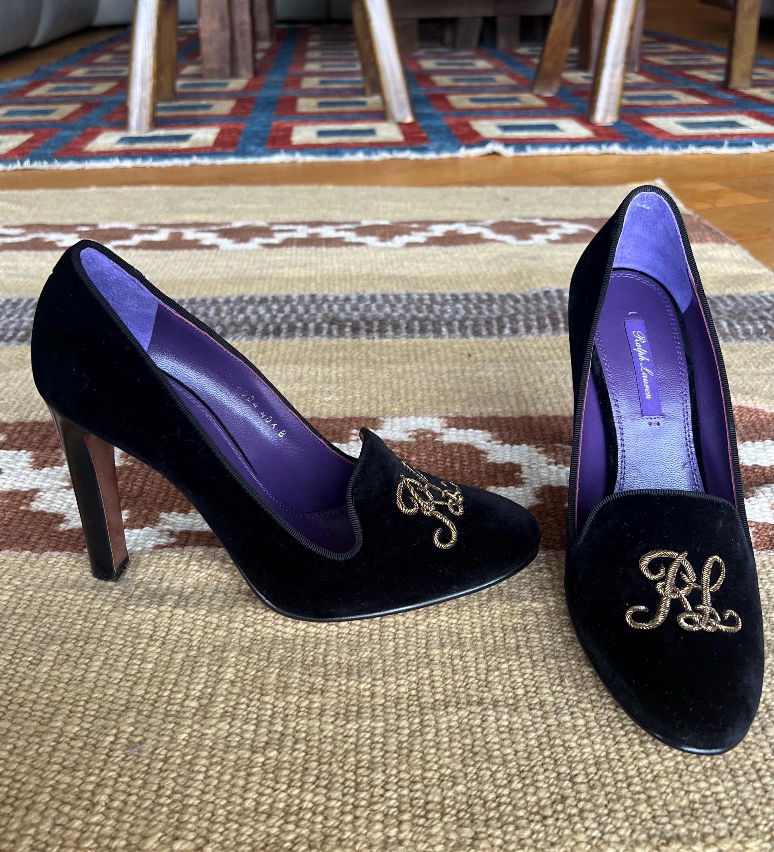 Ralph Lauren Purple Label Velvet Heels - Etsy
