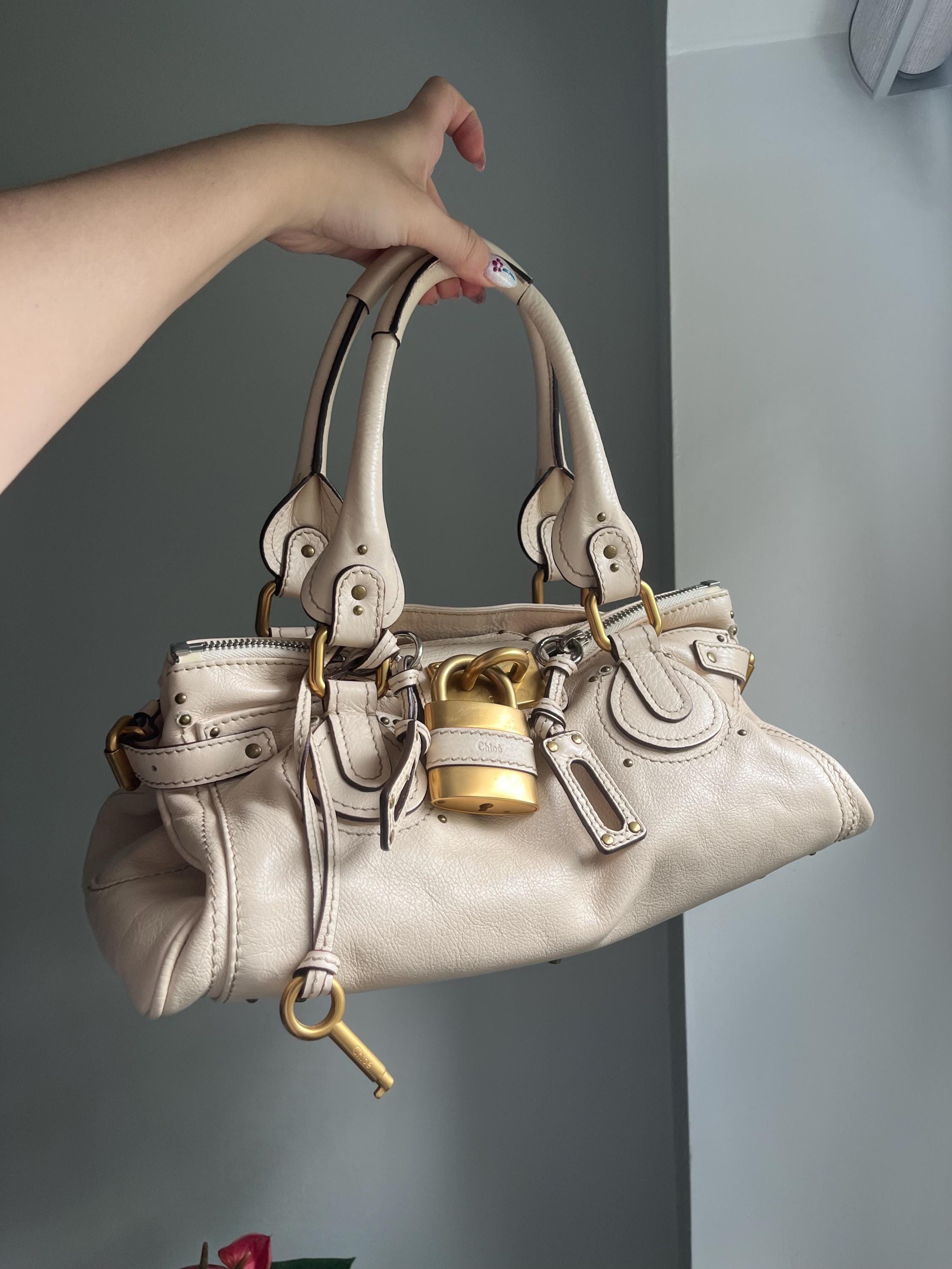 Vintage Chloé Paddington Bags Creme Chloé Paddington Bag – Beige Calfskin Leather, Brass