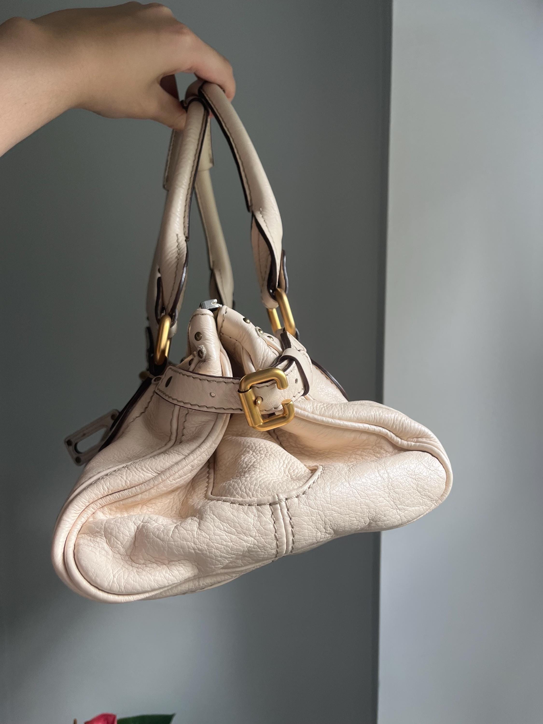 Chloé Paddington Bag – Beige Calfskin Leather, Brass Hardware