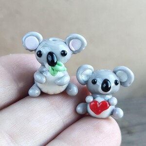 KOALA MINIATURE ANIMALS koala gifts I love you Koala figurine Koala ornament Koala Valentine Glass Koala Zen garden Terrarium figurine