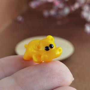 Mini glass figurines hippo figurine Glass hippo Miniature hippo ornament Aquarium decor Tiny glass animals Glass figure House hippo Behemoth