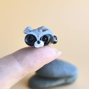 Mini glass figurines raccoon figurine Glass raccoon Miniature raccoon figure Tiny glass animals raccoon figure raccoon ornament car decor
