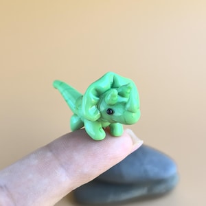 Glass figurines Tiny dino figurine miniature dino sculpture dinosaur figure terrarium figurines tiny glass animals glass triceratops