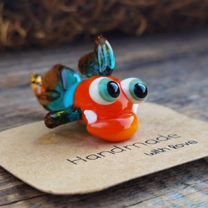 Glass Fish figurines Tiny fish Miniature fish Glass figurines Tiny glass animals Blown glass art Aquarium decor Dollhouse miniature