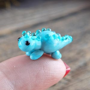 DINOSAUR ORNAMENTS Dinosaur figurine Glass dinosaur decor Miniature Dinosaur gift Dino figurine Glass figurines Tiny glass animals Terrarium
